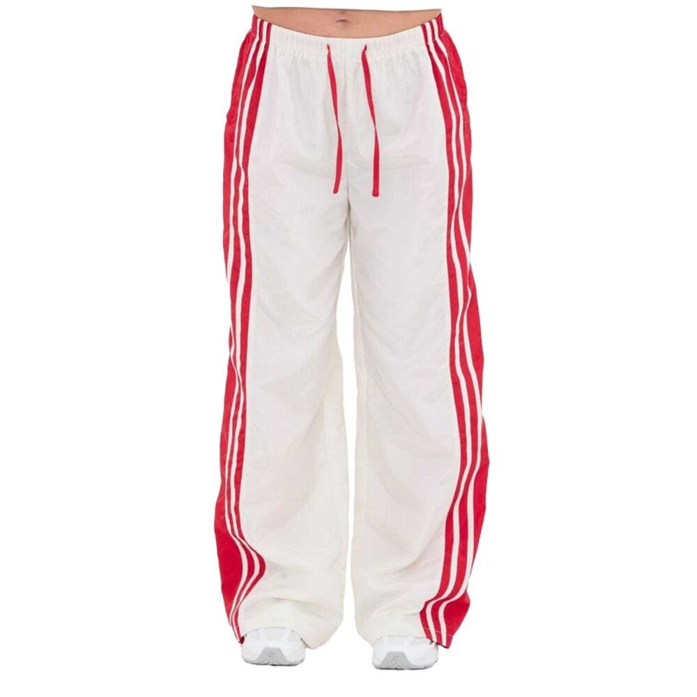I Saw It First Womens/Ladies Side Stripe Relaxed Fit Joggers / White